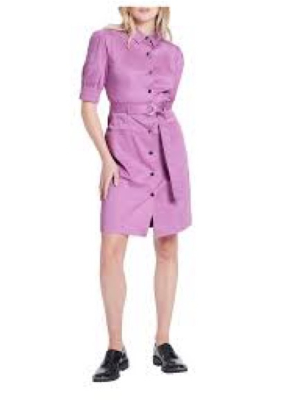 MARCS Caitlyn Cotton Blend Snap Front Utility Midi Shirt Dress 8